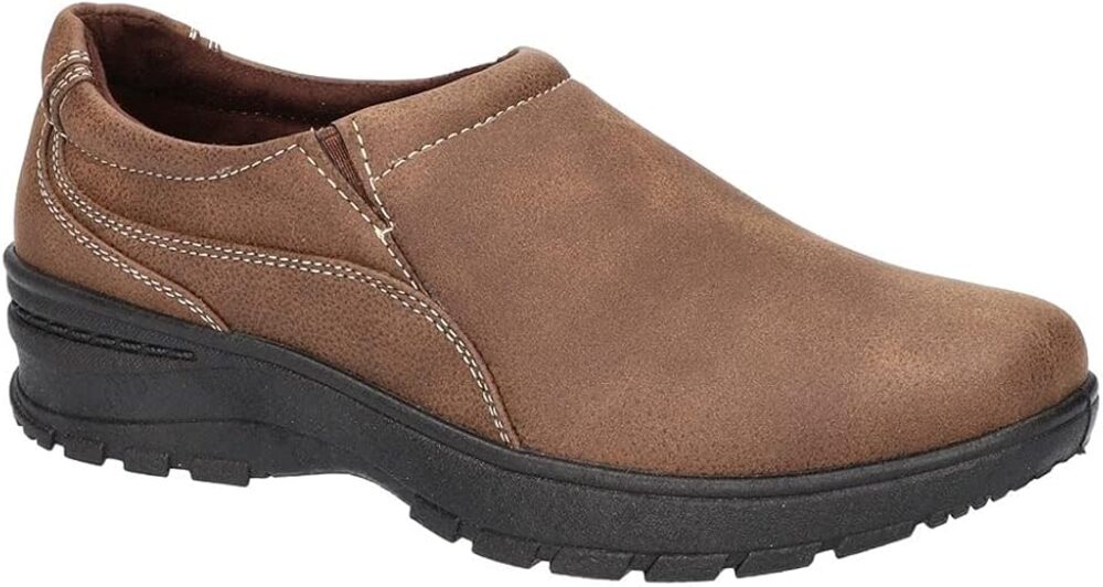 Easy Works by Easy Street Jayn Slip-Resistant Soft Toe Work Safety, Brown, 7.5